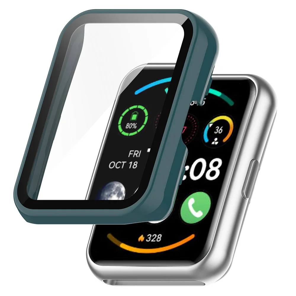 Durable Tempered Glass Protective Case for Huawei Watch Fit 2 – Full Screen Protector Shell Bumper