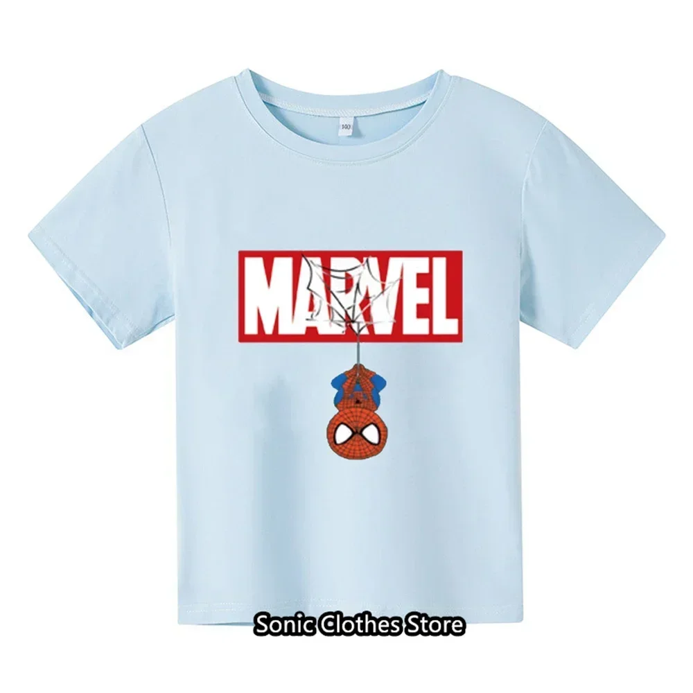 Spiderman Cartoon Boys and Girls 3-14 Year Old Children's Printed T-shirt Children's Summer Short Sleeved Fashion T-shirt Top 2
