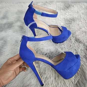 Summer Women Sandals Sexy Pumps Zipper Strap Stripper Pole Dance High Heels Peep Toe Platform Stilettos Lady Party Wedding Shoes 1
