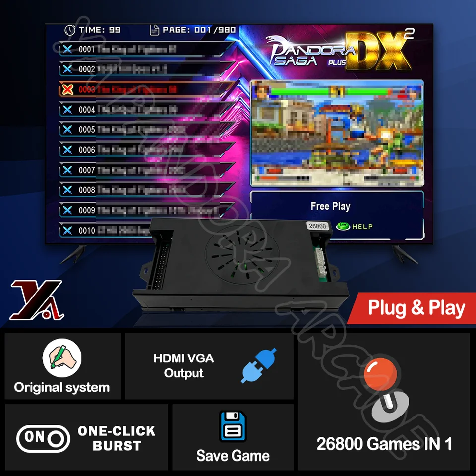 New Pandora Saga DX 2 Plus 26800 Games in 1 Arcade Console Box PCB
