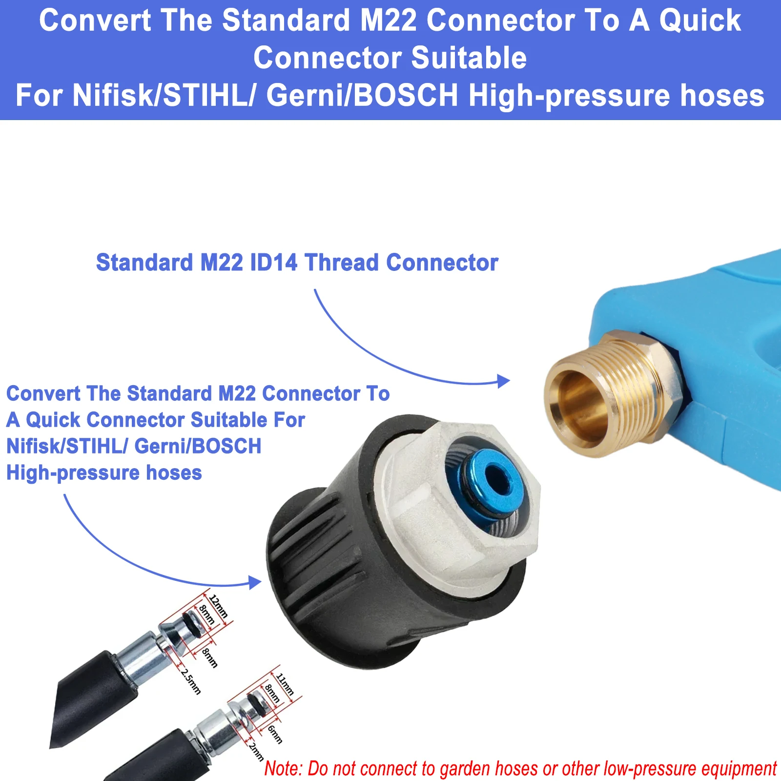 고압 세척기 건 & PA 폼 캐논 세트 - 보쉬/니피스크/스틸/게르니 호환, 멀티 스프레이 노즐 키트