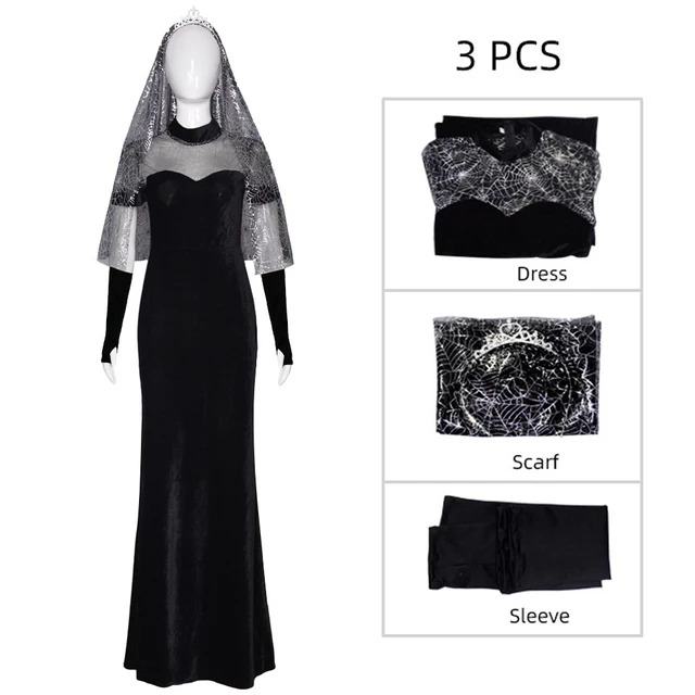 Halloween Cape Women's Witch Vampire Cosplay Costume Black Hooded Cape Witch Halloween Costume Cosplay Female Horror Costume | FR