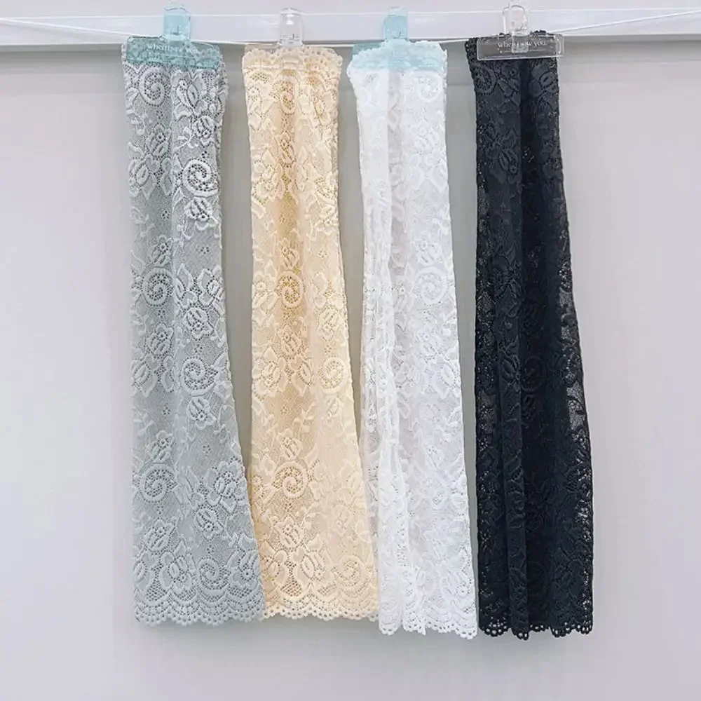 Ice Silk Lace UV Protection Long Sleeve Gloves Half-Finger Design for Cycling Outdoor Sun Protection Arm Covers