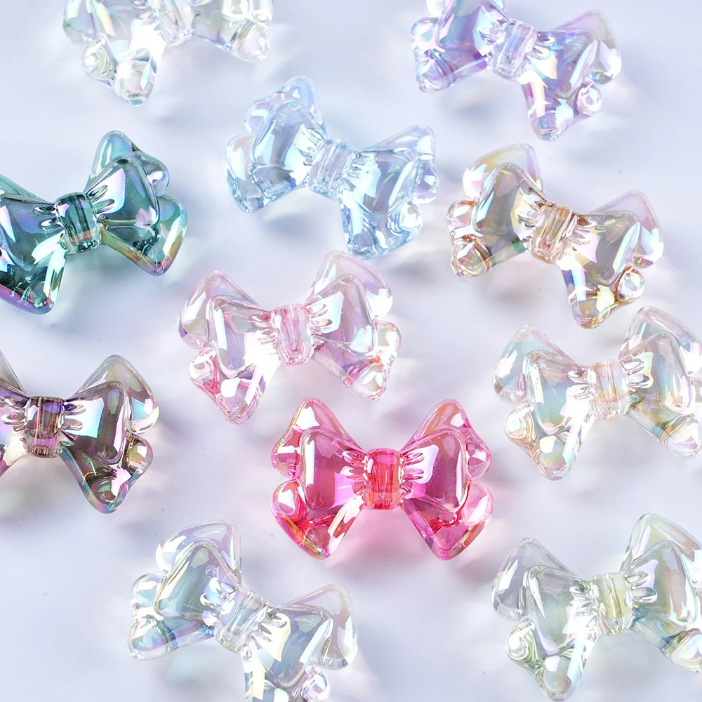 UV Transparent Butterfly Bow Acrylic Beads - Jewelry Making & DIY Accessories