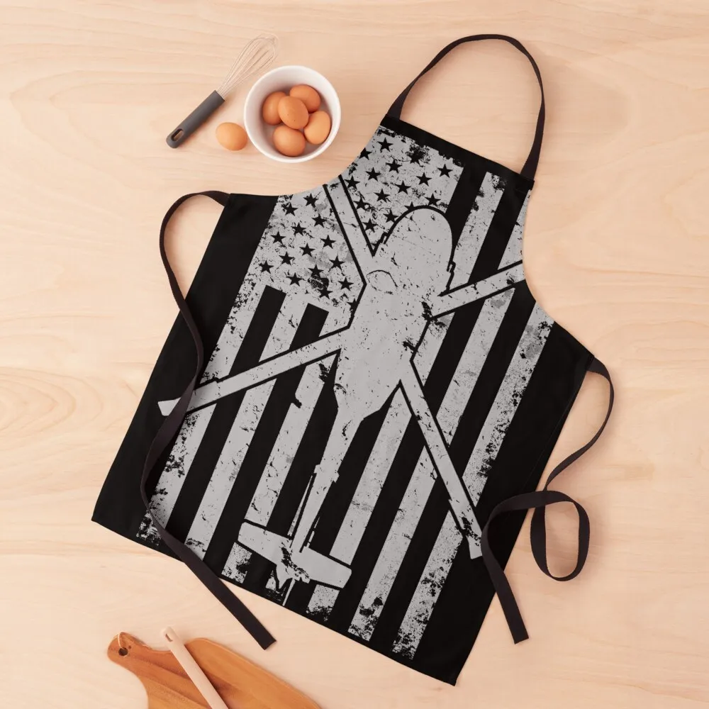 

UH-60 Black Hawk Helicopter Vintage Flag Apron Professional Barber Camping Apron