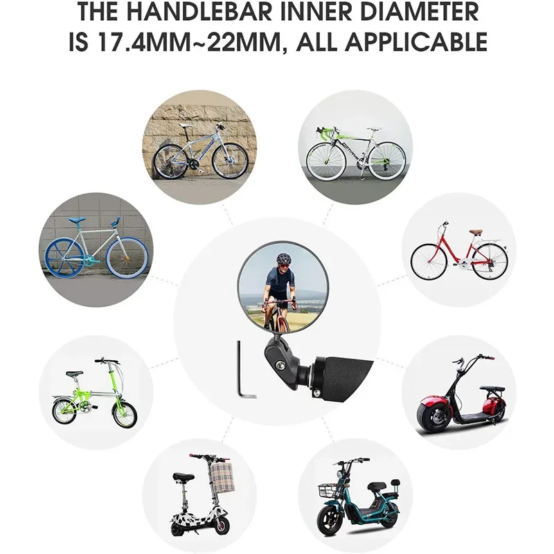 HD Bicycle Rearview Mirror with Adjustable Handlebar - Improve Safety and Visibility While Riding