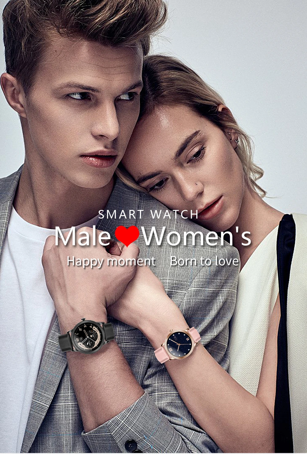 CF18P Men Women Fashion Smart Watch Full Touchscreen Waterproof Pedometer Heart Rate Blood Pressure Reminder Couple Smartwatch