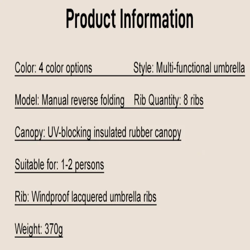 Women's Sunscreen Sunny Rain Dualuse Vinyl Double Folding Reverse Umbrella