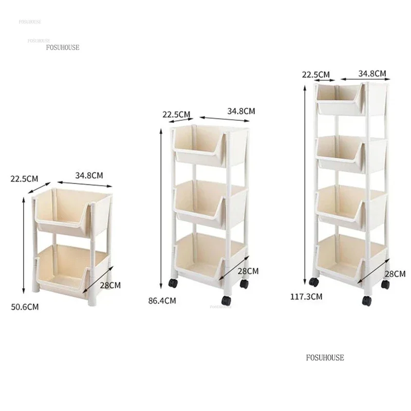 Home Children's Bookcases Rack Cart Toy Storage Reading Shelves children Furniture with Wheels Removable Floor Small Bookshelves