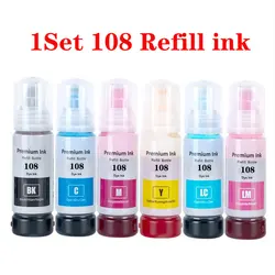 1Set 108 Premium Refill Ink for Epson L8050 L18050 Printer
