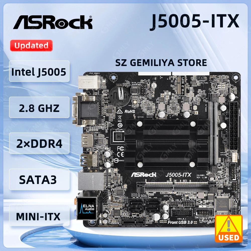 ASROCK J5005-ITX Mini-ITX Motherboard Intel Quad-Core