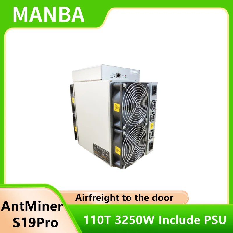 Usato Antminer S19Pro 110Th/S ± 10% Miner Mining Machine Asic Miner Bitmain Antminer S19 Pro 110T 3250W Include Psu E Potenza