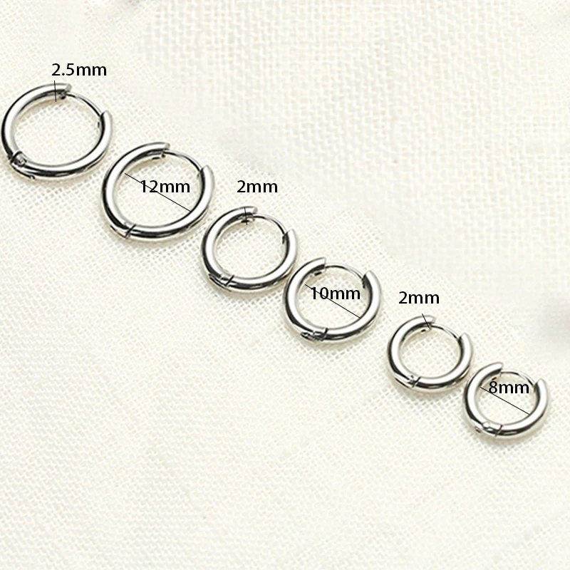 G23 Titanium Hoop Earrings Post Lightweight Dangle for Women Men Cartilage Piercing Hypoallergenic  Body Jewellery 8-12mm 5
