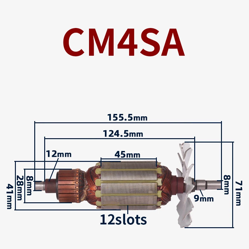 CM4SA Armature Rotor Parts for Hitachi CM4SA Cloudstone Machine Armature Rotor Anchor Replacement free shipping replacement electric cutting machine switch for hitachi cc14sa cc14 power tool accessories