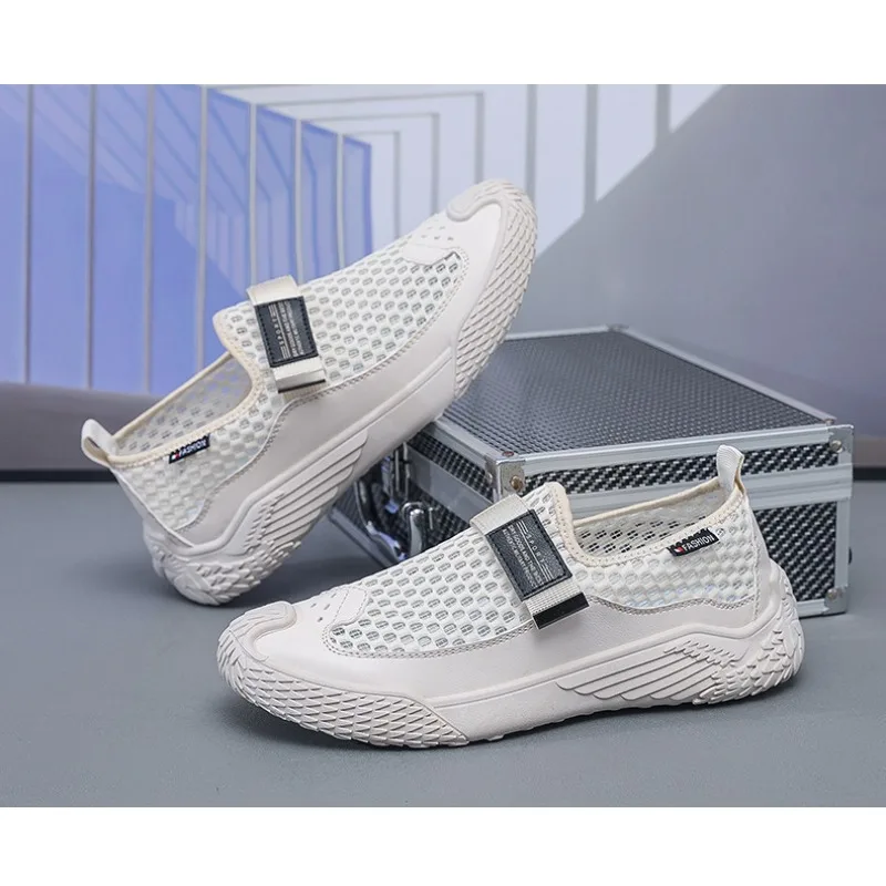 

Кроссовки мужские без шнуровки, сетчатые, на платформе, дышащие, мягкая подошва, Спортивная уличная пляжная обувь, лето