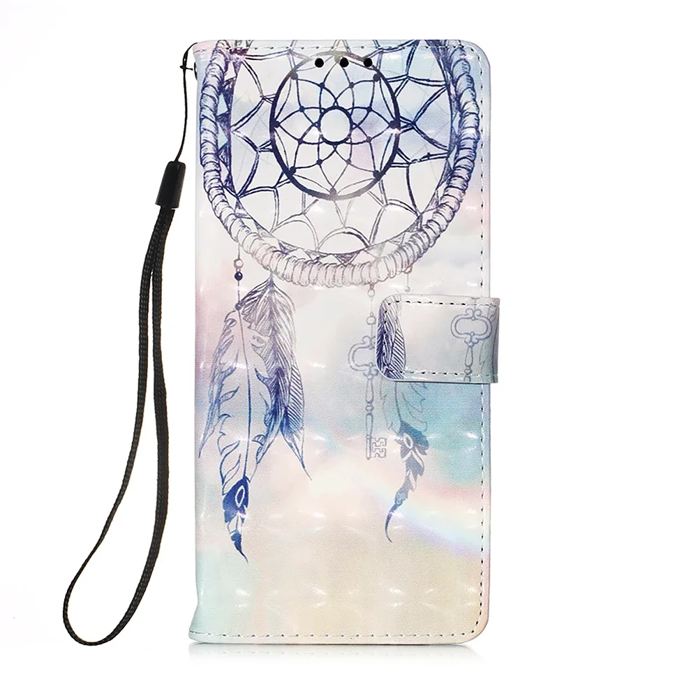 Charming Painted PU Leather Flip Wallet Stand Case with Card Holder