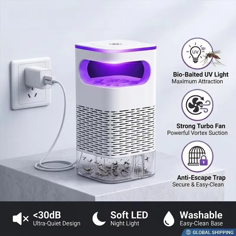 모기 킬러 램프 USB 파리 벌레 모기 퇴치기 무소음 전자 LED 조명 제어 램프 곤충 트랩 가전제품 2026 신제품