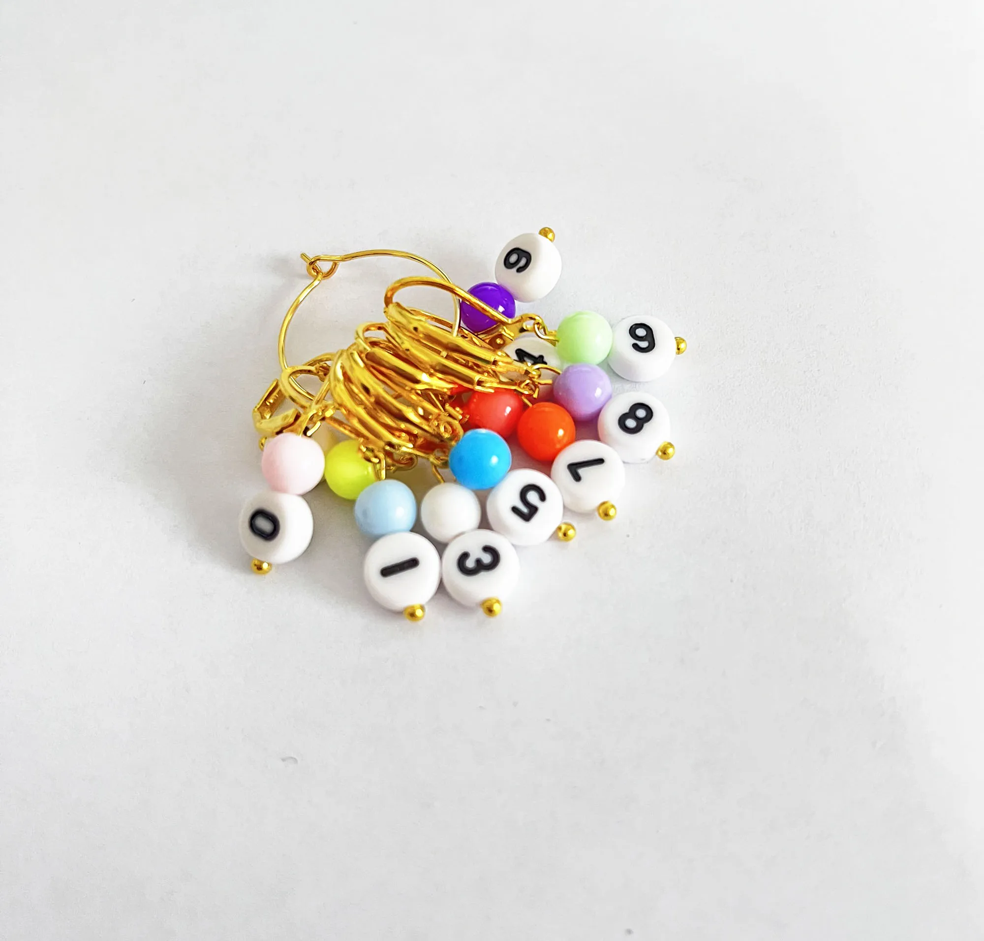 10pcs/set (0-9) colorful counter number earring hooks for diy wool findings 4