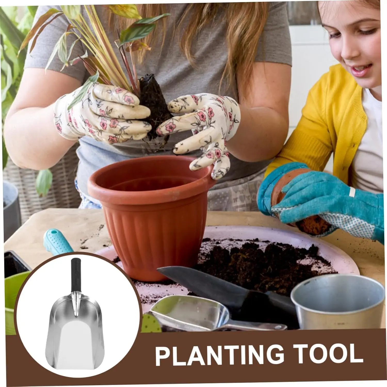 Stainless Steel Square Shovel Grass Digging Tool Transplanting Transplanting Shovel for Garden Cultivator Hand Trowels Small Gar