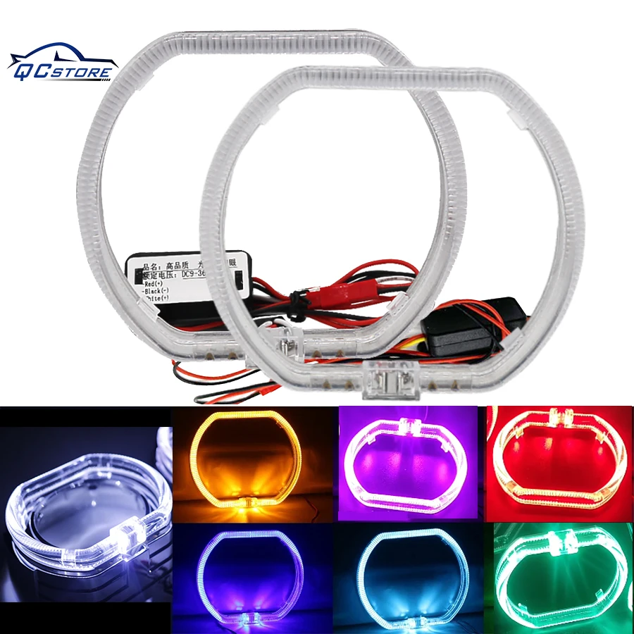100mm 120mm square led guide angel eyes drl halo ring kit super bright