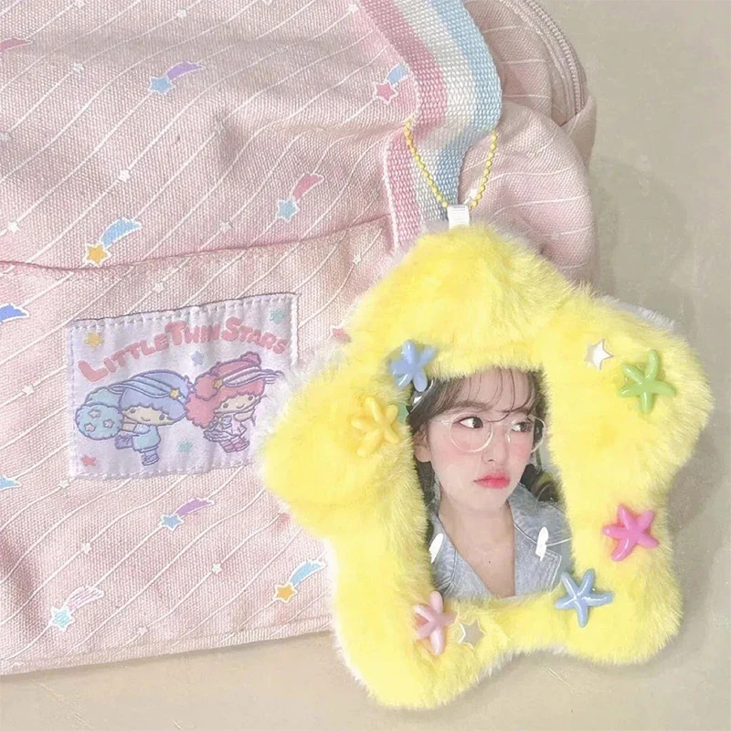 귀여운 봉제 거치대 사진 앨범 장식 커버 케이스, 버스 카드 보호대 가방, 그림 사진 슬리브 카드 케이스