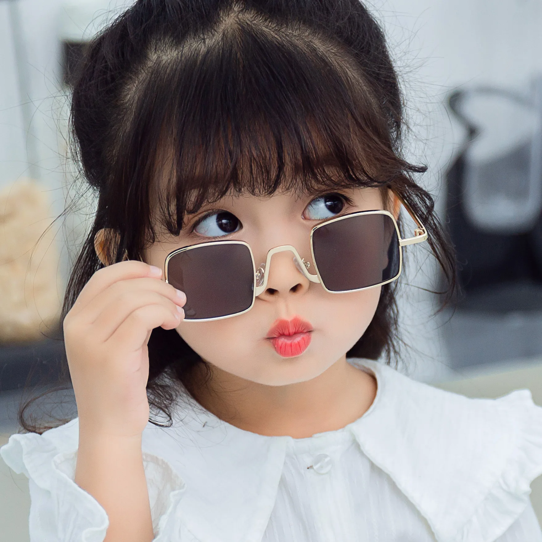 

Punk Children Sunglasses Kids Square Sun Glasses Fashion Steampunk Vintage Rhombus Personalized UV400 Lunette De Soleil Femme