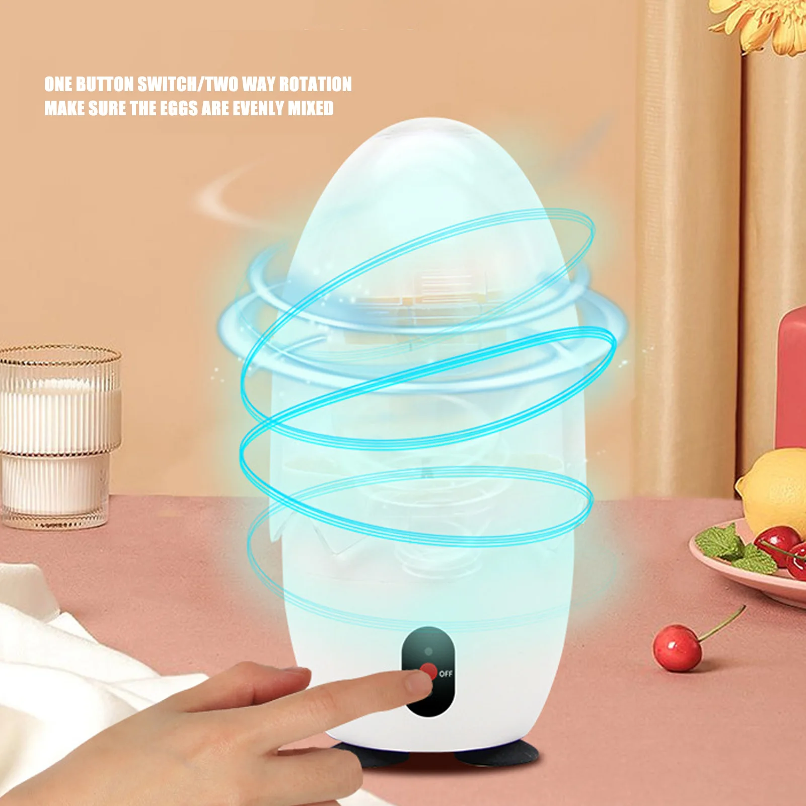 Electric Egg Scrambler Shaker Electric Egg Scrambler Shaker Golden Maker Home Yolk White Mixer White 100‑240V