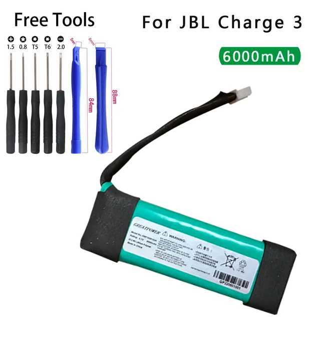 Per Jbl Charge 3 Charge3 Batteria 3.7V 6000Mah Bateria Muslimfor Jbl Speaker Charge 3 Charge3 Con Strumento A Discesa