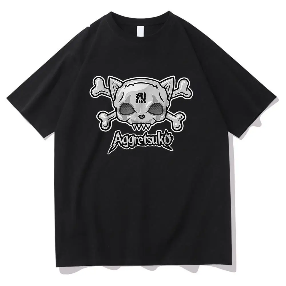 

Aggretsuko Retsuko T Shirt Men Harajuku Aesthetic Cartoon Graphic Skull Tshirts Unisex Japanese Anime Casual Cotton Tees Shirts