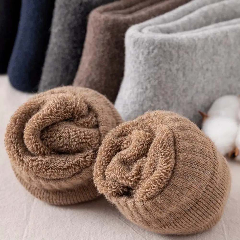 

Wool Socks Heat-retaining Socks Cozy Winter Socks with Ankle Protection Anti-slip Elastic for Resistance Thick Plush Knitted