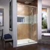 38-42 in. W x 72 in. H Semi-Frameless Pivot Shower Door in Brushed Nickel 1
