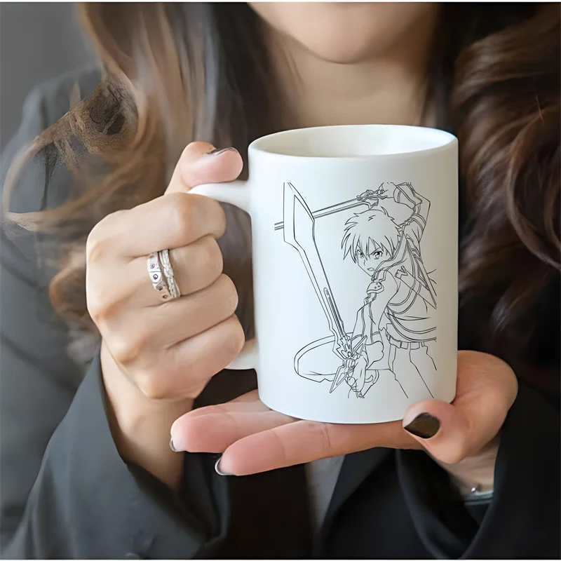 

Новые кавайные фигурки героев мультфильма Меч Искусство Onl Yuuki Asuna Аниме фигурки для пары Рождественская кружка оригинальные кружки Посуда для напитков