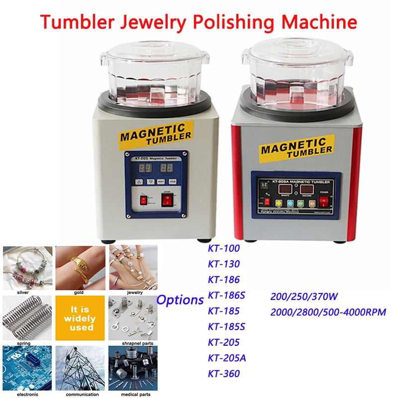 

Magnetic Tumbler Polishing Machine KT100/130 /186/86S/185/185S/205/205A/360 Mini Magnetic Jewelry Polisher Making Tools 110/220V