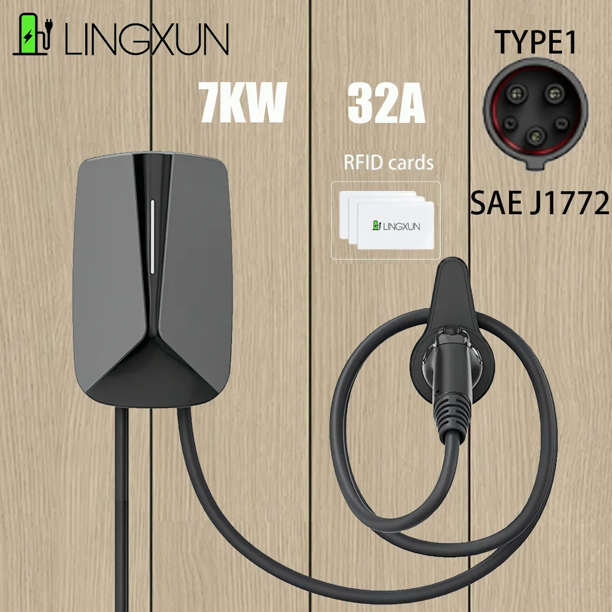 

EV Charger 11KW 16A 3 Phase EVSE Wallbox Electric Vehicle Car Charging Station with Type2 Socket IEC 62196-2 5M Cable
