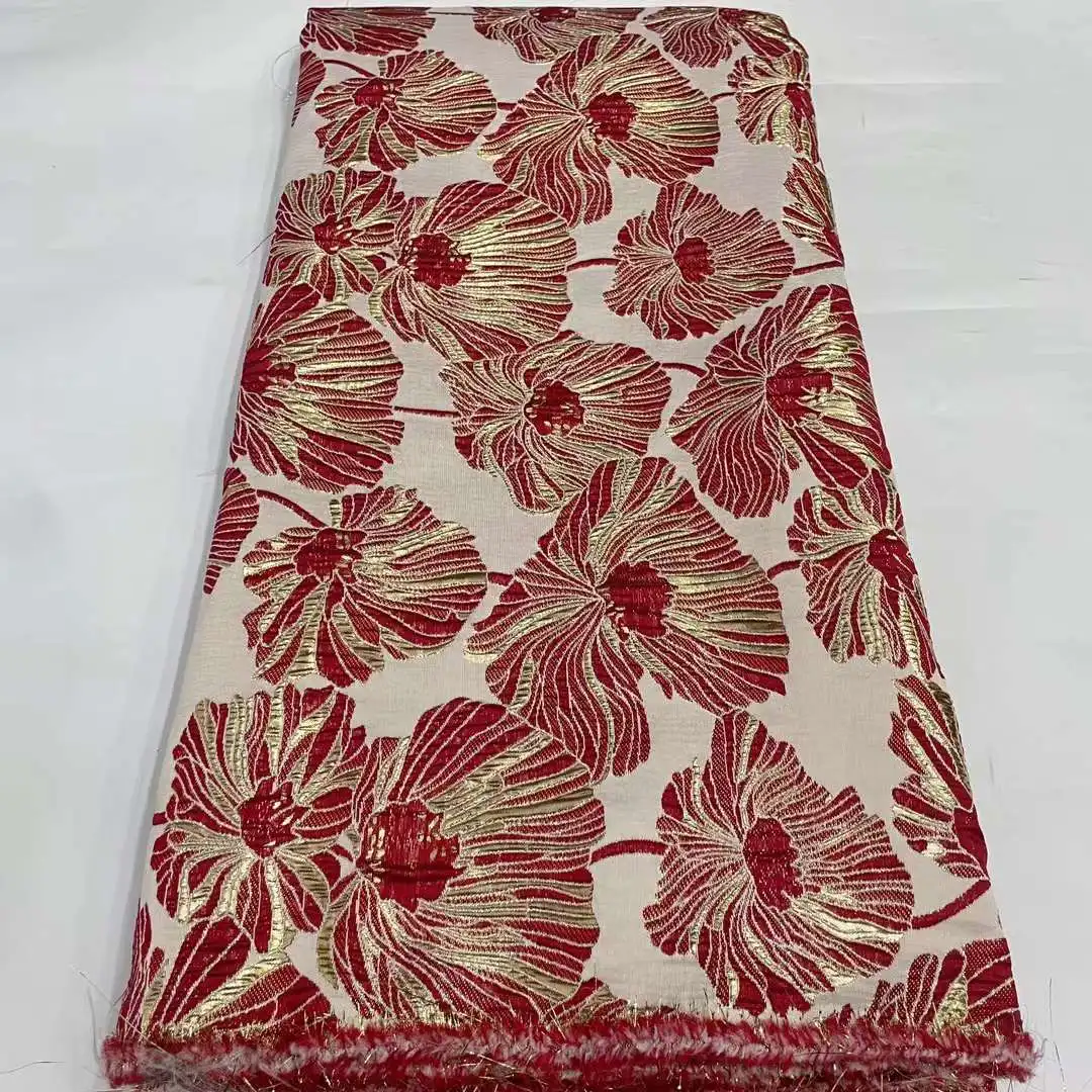 

New Design Brocade Jacquard Lace Fabric 2024 High Quality African Fabric Lace French Lace Fabric For Women Wedding Dress Jk