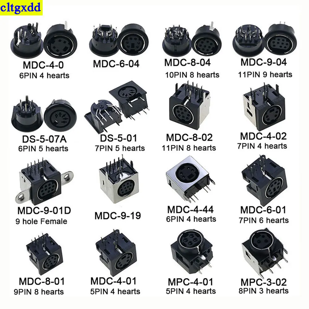 1 Pz Connettore Audio Video S-Video Pcb Mount 4/6/8/9 Pin Presa Din Tono Argento Ps2 Circolare Din Micro Jack Terminale Pcb