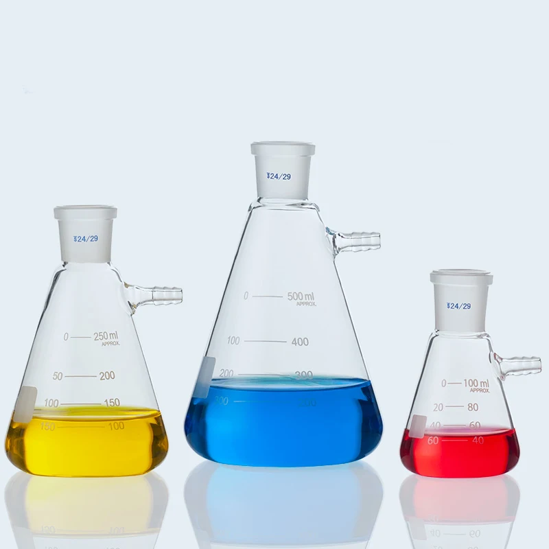 

1PCS Standard port suction filter bottle 50ml to 2000ml Glass Vacuum Grinding Mouth Filtration Suction Flask Laboratory Filter