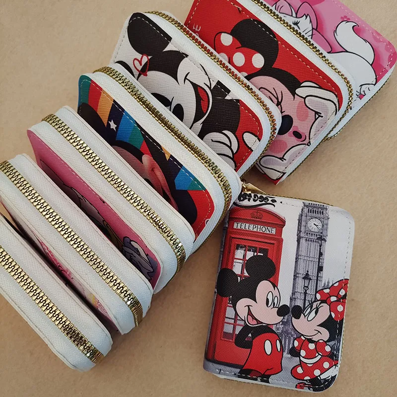 Disney Mickey Mouse Minnie Girls Organ Card Bag PU Wallet Cute
