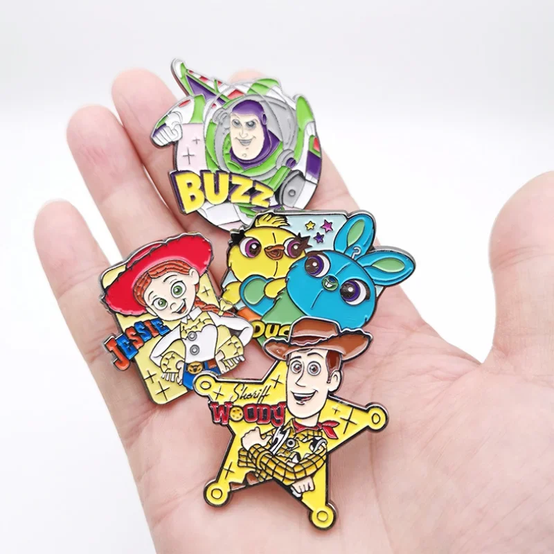 

Disney Toy Story Cartoon Woody Buzz Lightyear Enamel Pins Brooch Anime Lapel Backpack Collar Hat Badge Fashion Jewelry Gifts