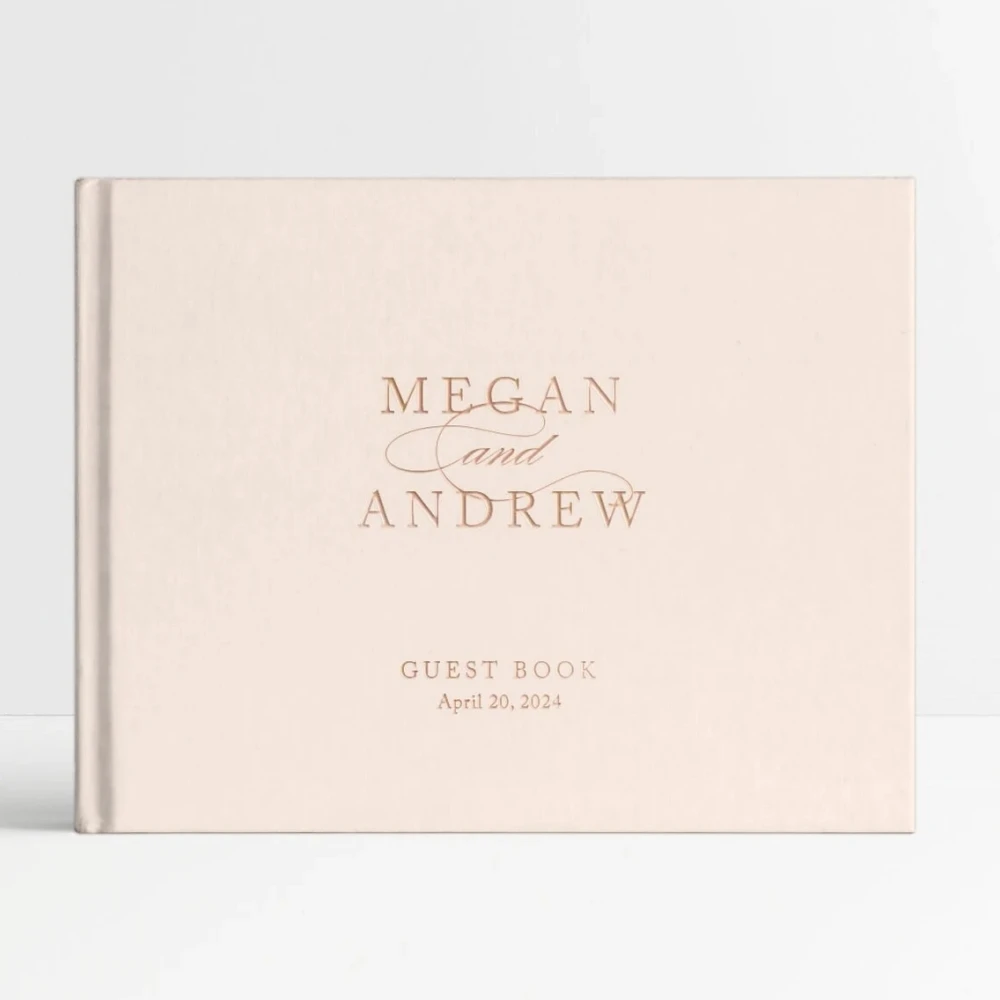 

Rosegold Guestbook, Wedding Guest Book, Foil Guest Book, Photobook, Guest Sign In, Personalized - CM1GBF