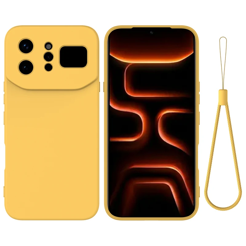 Premium Liquid Silicone Case with Lanyard Strap and Flocked Interior