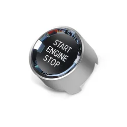 Elegant Crystal Style Car Engine Start/Stop Button Cover - With OFF Button (Silver Crystal)