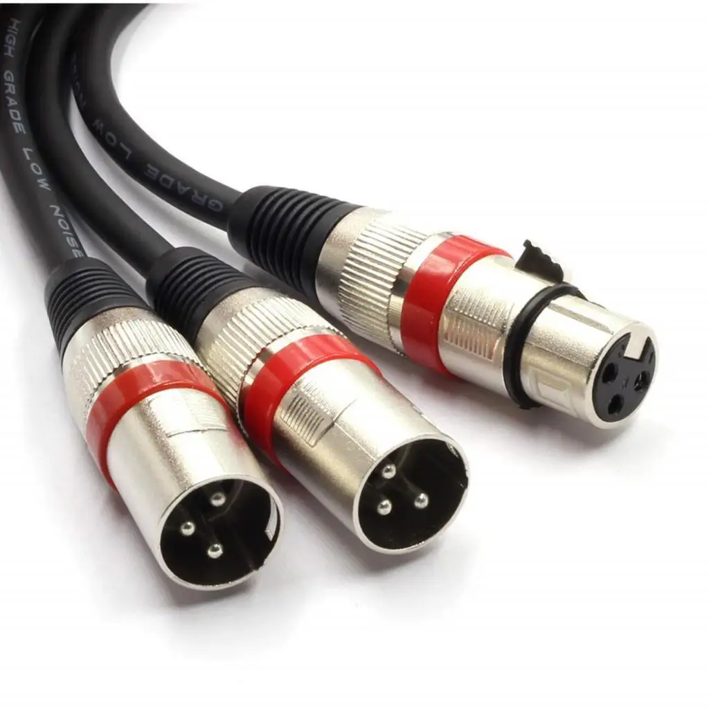 XLR 스플리터 암 듀얼 수 3 핀 Y 케이블 마이크 오디오 어댑터