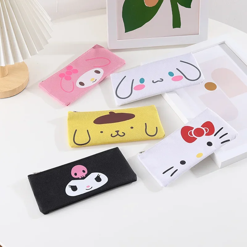 

Sanrio Hello Kitty Pencil Bag Kuromi Cinnamoroll Melody Cute Stationery Organizer Storage Pouch Student Supplies Stationery