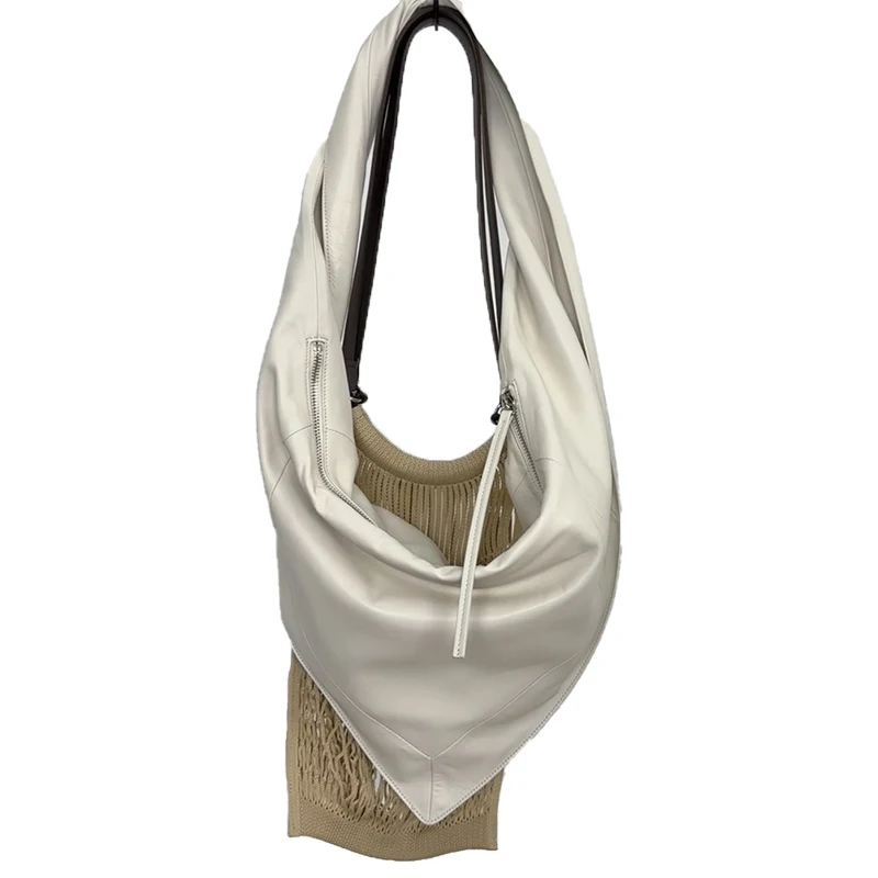 Trendy Casual Crossbody Bag Pure Color sheepskin Leather Women's Handbag Retro Single Shoulder Bag Popular Style Hot Sale