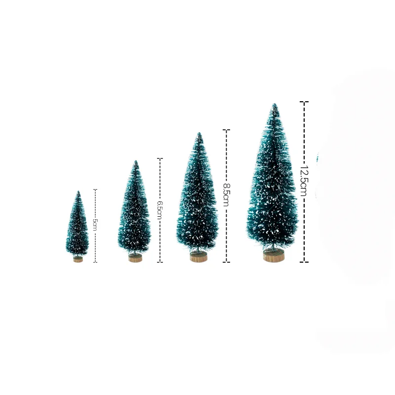 Mini Christmas Tree 8Pcs 50-125mm Mixed Size Small Pine Tree Desktop for Home New Year Xmas Party Table Decoration Navidad mini christmas tree