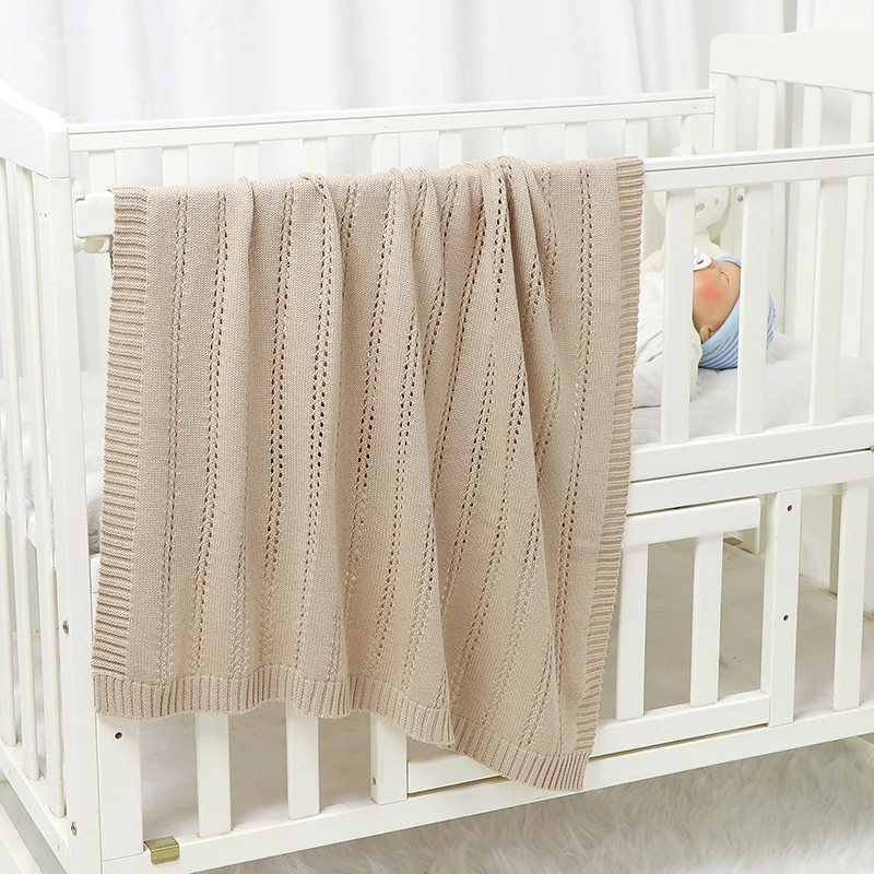 90*70cm Cotton Baby Receiving Blankets for Newborn Girls & Boys Super Soft Dual-Use Crib Nap Stroller Bedding Cradle Quilt Solid 6