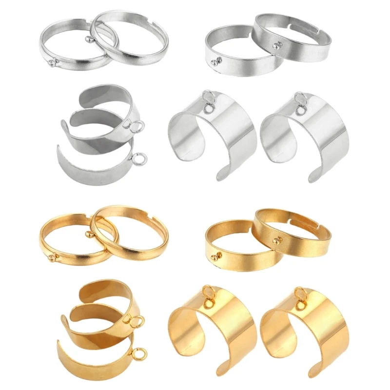 10 Anelli Vuoti Regolabili In Ferro Oro Champagne – Vassoio Rotondo 12 Mm Per Creazione Bijoux Fai Da Te E Resina