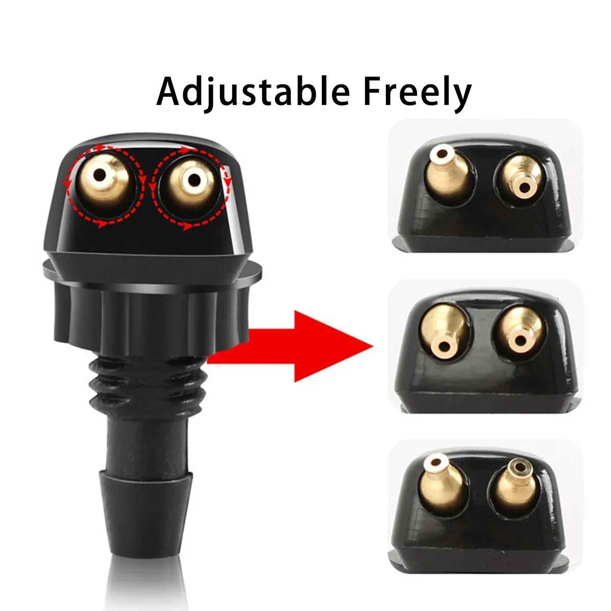 Exploded diagram showing internal components of washer nozzle
