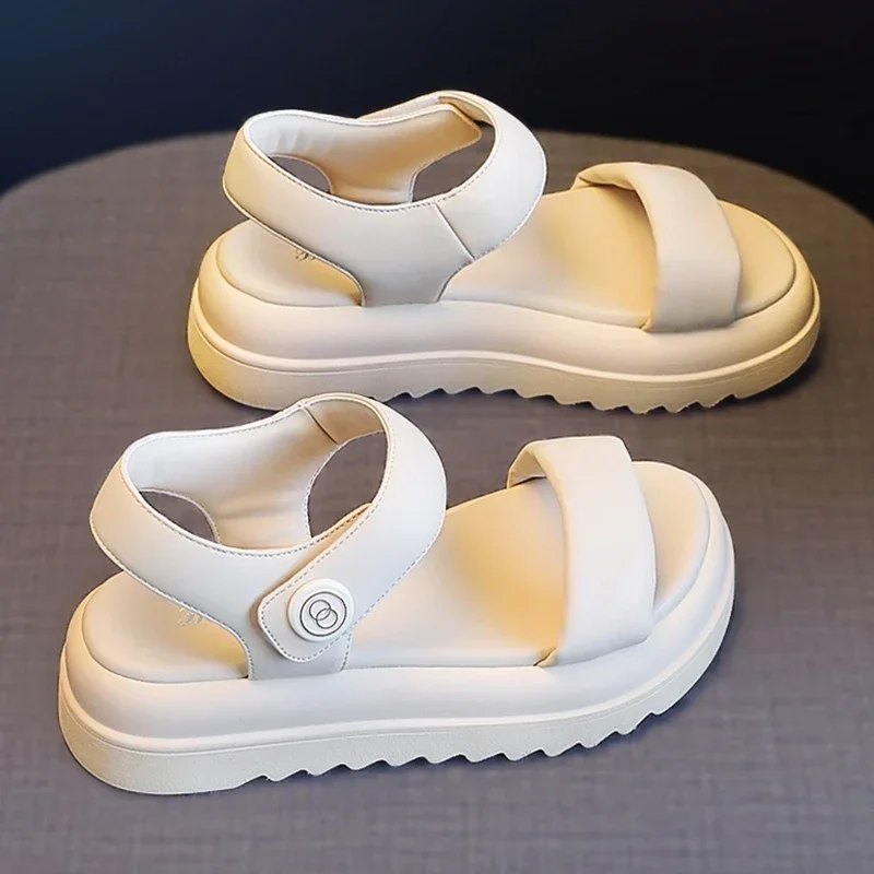 

Сандалии женские на толстой платформе, босоножки на плоской подошве, шлепанцы, удобная спортивная обувь для прогулок, лето 2023